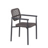Fauteuil de terrasse d'extérieur empilable en tressage cordé Serta
