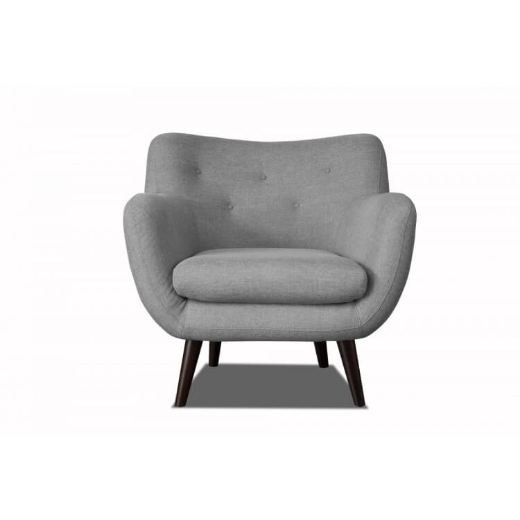 Fauteuil design en tissu gris clair Axelle