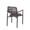 Fauteuil de terrasse d'extérieur empilable en tressage cordé Serta