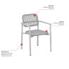 Fauteuil de terrasse d'extérieur empilable en tressage cordé Serta