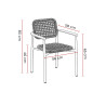 Fauteuil de terrasse d'extérieur empilable en tressage cordé Serta