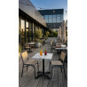 Chaise de restaurant d'extérieur empilable en tressage cordé Hermany