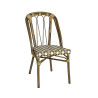 Chaise de bistrot empilable pour terrasse en tressage PE Tilleul