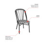 Chaise de bistrot empilable pour terrasse en tressage PE Tilleul
