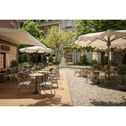 Fauteuil de bistroit empilable pour terrasse en tressage PE Tilleul