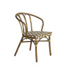 Fauteuil de bistroit empilable pour terrasse en tressage PE Tilleul