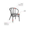 Fauteuil de bistroit empilable pour terrasse en tressage PE Tilleul