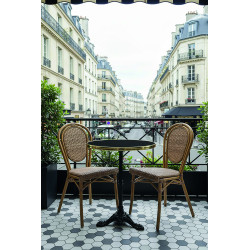 Chaise de brasserie empilable d'extérieur en tressage PE Capitole