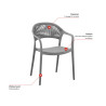 Fauteuil de terrasse extérieur empilable en polypropylène Limbourg