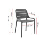 Lot de 4 fauteuils de café pour terrasse en polypropylène Sulice
