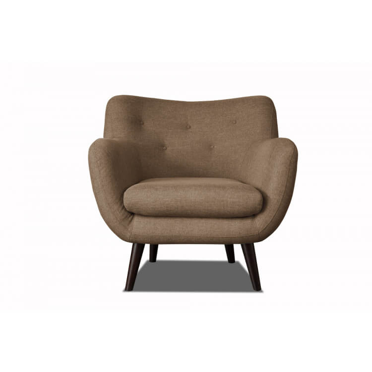 Fauteuil design en tissu brun Axelle