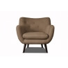 Fauteuil design en tissu brun Axelle