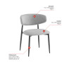 Chaise de restaurant en tissu Blondie (lot de 2)