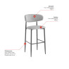 Tabouret de bar en tissu Blondie (lot de 2)