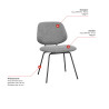 Chaise de restaurant en tissu Frankie (lot de 2)