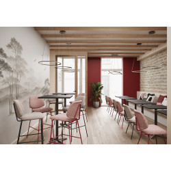Tabouret de restaurant en tissu Frankie (lot de 2)