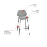 Tabouret de restaurant en tissu Frankie (lot de 2)