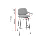 Tabouret de restaurant en tissu Frankie (lot de 2)