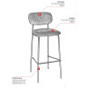 Tabouret de brasserie en tissu velours Manureva (lot de 2)