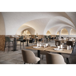 Chaise de restaurant en tissu Magda (lot de 2)
