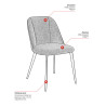 Chaise de restaurant en tissu Magda (lot de 2)