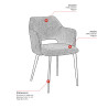 Fauteuil de restaurant en tissu Magda (lot de 2)