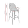 Tabouret de restaurant en tissu Magda (lot de 2)