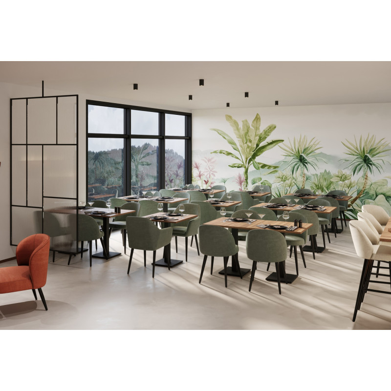Chaise de restaurant en tissu Enzo (lot de 2) — Greige