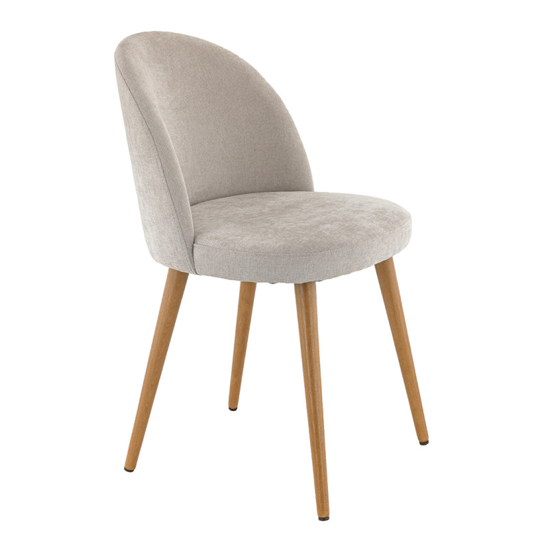 Chaise de restaurant en tissu Enzo (lot de 2) — Greige — vue 4