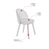 Chaise de restaurant en tissu Enzo (lot de 2)
