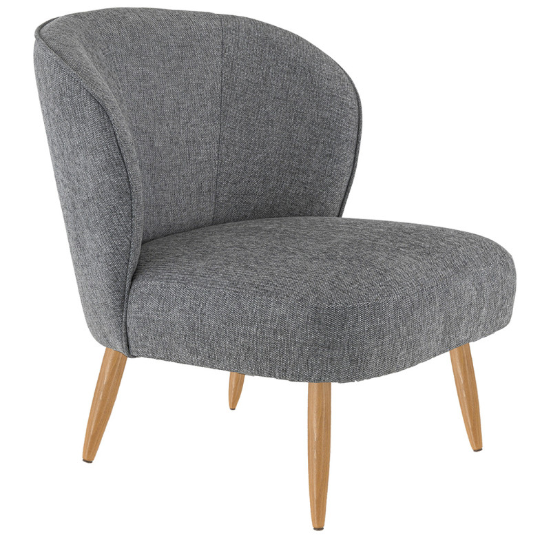 Chaise lounge de brasserie en tissu Asia Greige ou gris foncé Chaise lounge de brasserie en tissu Asia Greige ou gris foncé