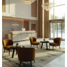 Chaise lounge de restaurant en tissu velours Olga