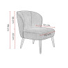 Chaise lounge de restaurant en tissu velours Olga