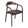 Fauteuil de bistrot en hêtre massif teiné brun Fannie (lot de 2)