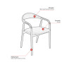 Fauteuil de bistrot en hêtre massif teiné brun Fannie (lot de 2)