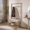 Vestiaire d'entr&eacute;e industriel 100 cm en m&eacute;tal beige Luna