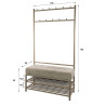 Vestiaire d'entrée industriel 100 cm en métal beige Luna