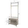 Vestiaire d'entrée industriel 70 cm en métal beige Luna