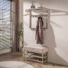 Banc d'entrée industriel 86 cm en métal beige Teresa