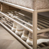 Banc d'entrée industriel 125 cm en métal beige Teresa