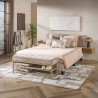 Banc d'entrée industriel 125 cm en métal beige Teresa