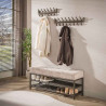 Banc d'entrée industriel 125 cm en métal bronze Teresa