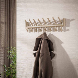 Portemanteau mural industriel 16 crochets en métal beige Turbo