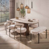 Chaise de salle à manger moderne en tissu Monti Nouria (lot de 2)