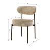 Chaise de salle à manger moderne en tissu Monti Nouria (lot de 2)