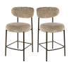 Lot de 2 tabourets de bar modernes en tissu Monti Rudy
