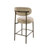 Lot de 2 tabourets de bar modernes en tissu Monti Rudy