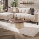 Table basse triangulaire moderne m&eacute;tal et acacia massif Diuty