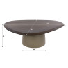 Table basse triangulaire moderne métal et acacia massif Diuty