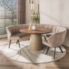 Table de salle à manger ronde moderne métal et acacia massif Diuty